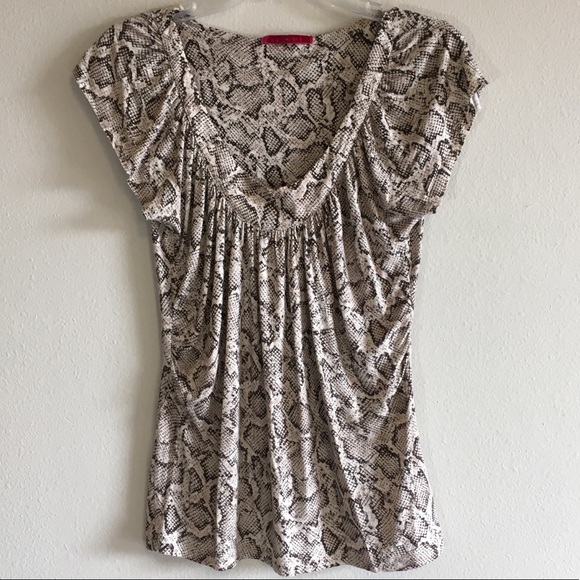 Anthropologie Tops - Anthropologie Snakeskin Blouse Flowy Top Python